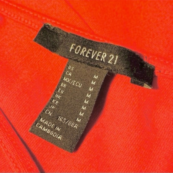 FOREVER 21 RED BODYCON DRESS SIZE MEDIUM - Picture 7 of 7